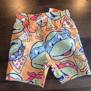 Nickelodeon Ninja Turtles Orange and Blue Swim Trunks